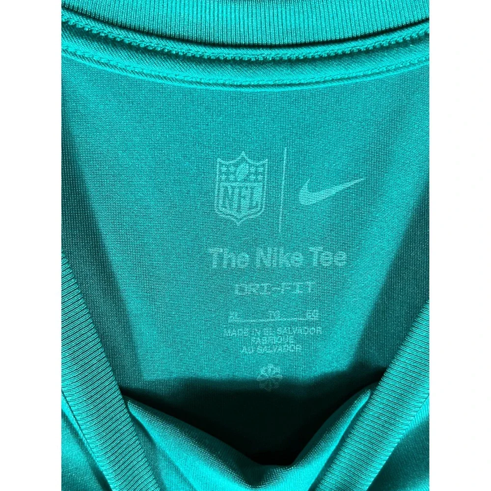 Nike Miami Dolphins NFL Dri-FIT T-Shirt Mens XL Aqua Teal Short Sleeve Logo Tee - Picture 3 of 11